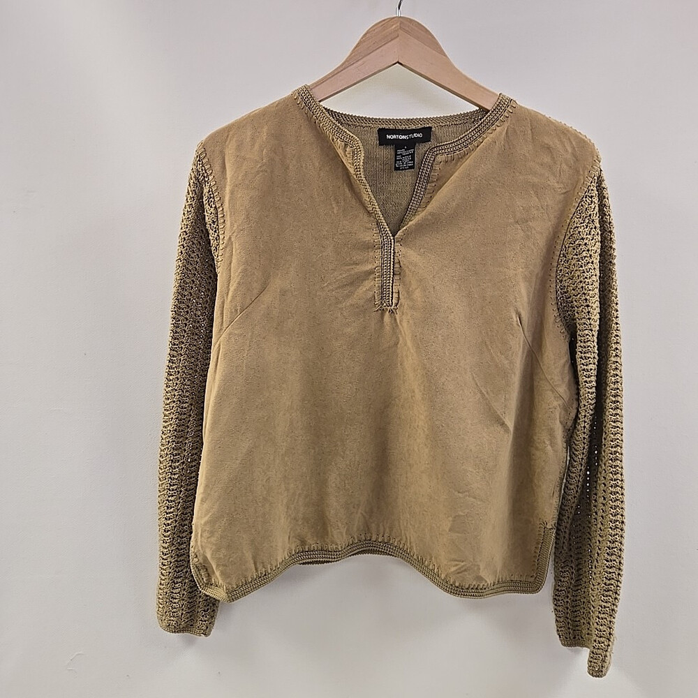 Norton Studio Long Sleeve Sweater Brown Womens Large